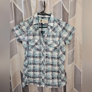 Outback Trading Co. Blue Plaid Shirt